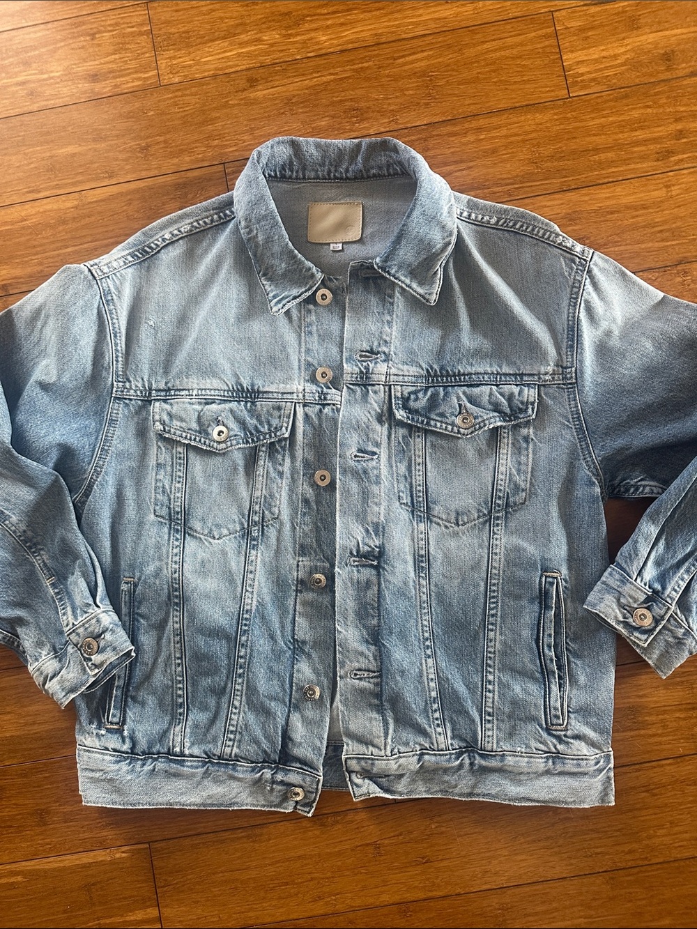 AG Adriano Goldschmied Light Blue Denim Trucker Jacket